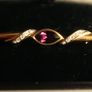 Vintage Gold Plated Bar Purple Stone Brooch Image 6