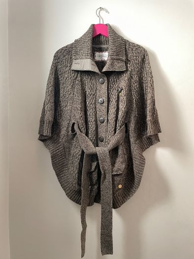 PEPE London Wool Blend Cape Coat Cardigan Size S!