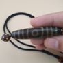 Vintage 3 Eyes Himalayan Tibetan Agate Dzi Bead Amulet Pendant Necklace Image 3
