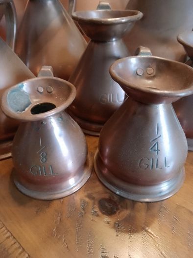 vintage copper measure jug collection