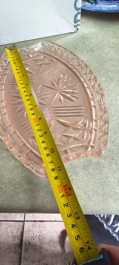 Vintage Art Deco Pink Glass Tray.