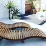 Foldable Sun Lounger Solid Acacia Wood Image 2