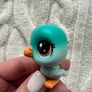 Littlest Pet Shop LPS Hasbro Pewter Aqua Teal Lucky Parakeet Lucky Pets Fortune Cookie: Wave 4 Used Please look at the pictures Image 3