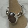 Handmade sterling silver wave ring with pink sea glass. Size L Image 5