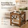Farmhouse End Table with 2-Tier Storage Shelf, Modern Accent Table Small Coffee Table,Wood Nightstand for Living Room Bedroom Office and Small Spaces,Rustic Brown Image 5