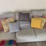 Pair of Small Square Cushions with Piping Image 2