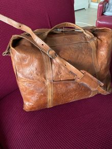 Large Vintage Leather Hold- All