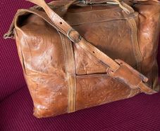Large Vintage Leather Hold- All