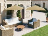 Double Parasol with Steel Pole Taupe 600x300 cm