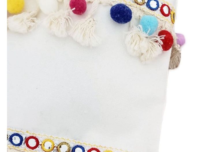Brand New Anyasen fringe ribbon 2 pieces tassel ribbon colorful pompoms ribbon bobble ball