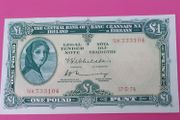 Irish 1974 Lady Lavery One pound banknote in uncirculated condition