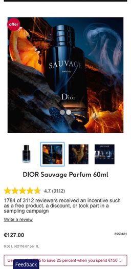 DIOR Sauvage parfum for him