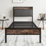 3ft Single Bed Frame with Storage Headboard Image 4