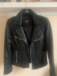 ladies black leather jacket