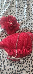 bag and fascinator red