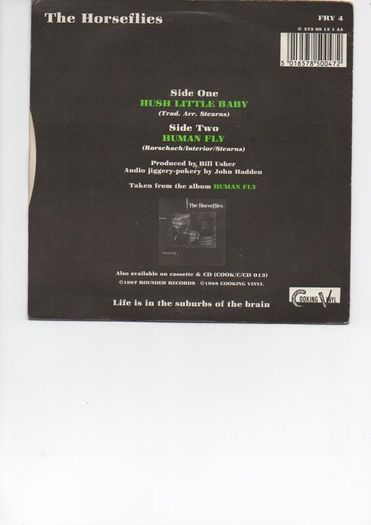 The Horseflies Hush Little Baby 1987 Picture Sleeve 45 Rpm only one euro