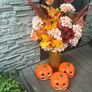 artificial autumn flowers with vase Image 2