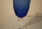 Hand Blown Blue Goblet Wine Glass