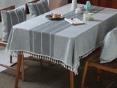 Middle Embroidery Table Cloth Washable Cotton Linen Tassel Tablecloth, Rectangle Wrinkle Free Anti-Fading Table Cover for Kitchen Dinning Thanksgiving Christmas (55 x 102 Inch, Gray)