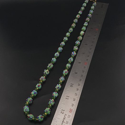 Vintage Venetian Style Skunk Eyes GlassBeads Necklace