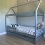 Grey wooden house bed Image 3