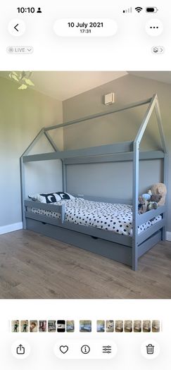 Grey wooden house bed
