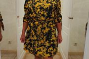 Open shoulder Summer dress yellow/black size 12