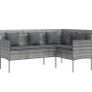 5 Piece L-shaped Couch Sofa Set with Cushions Poly Rattan Grey (FREE POSTAGE) Image 7