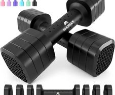 Adjustable Dumbbells Set, 1kg/2kg/3kg/4kg/5kg Dumbbell Pair, 4-in-1 and 5-in-1 Weights Dumbbells Set Women Men, Free Weights for Home Gym, Workout Hand Weights for Strength Training