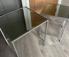Mirror Glass nesting side tables (metal)