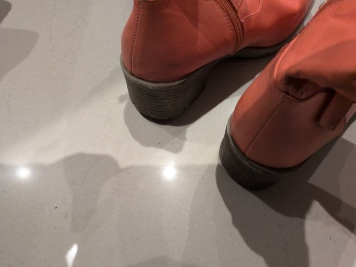 Top Or Orange Ankle Boots.  S.39-6.  New. Have Been Stored Away.