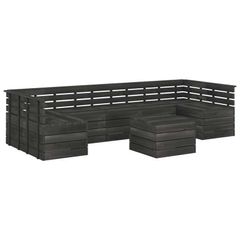 7 Piece Garden Pallet Lounge Set Solid Pinewood Dark Grey