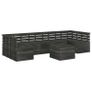 7 Piece Garden Pallet Lounge Set Solid Pinewood Dark Grey Image 5