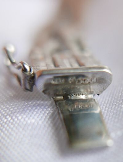 Vintage Bracelet Sterling Silver 925- stamped, clasp with safety catch, probably from the 70s, length 7,5" - 14,42g
