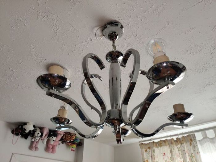 Modern 5 Arm Chrome Ceiling Light Chandelier Pendant Fitting
