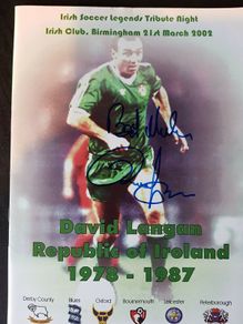 Dave Langan benefit night brochure signed by 13 Irish legends