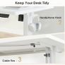 Electric Standing Desk, 120x60cm Height Adjustable Desk with 2 Memory Presets, Quiet Sit Stand Desk for Home Office Bedroom Living Room, Ergonomic Computer Desk with Hooks & Cable Holes, White Image 5