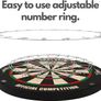 NEW SALE | Bristle Steel Tip Dartboard Set with Staple-Free Bullseye, Galvanized Metal Radial Spider Wire Includes 6 Darts, Black, 17.75 inch Image 3