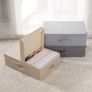 Folding Storage Organizer Basket with Lid on Bookshelves, Cabinet , Stairs, Closet etc, Dark Gray Image 3