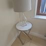 Contemporary Marble-Effect Side Table with Lamp Image 2