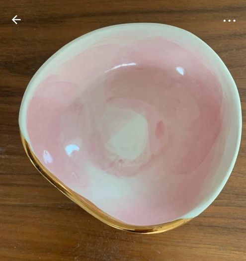 Small porcelain bowl - pink and gold