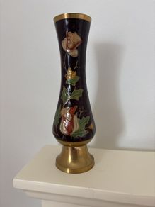 Brass/Enamel Cloisonne Bud Vase