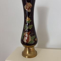 Brass/Enamel Cloisonne Bud Vase