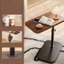 Walnut Multi-Functional C-Type Foldable Side Table for Winter, Featuring a Height Adjustment from 40cm to 80Cm, Image 4