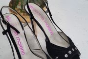 Stephanie Moreno Black peep-toe platform sling back heels - Sz 39 (Fit 6.5-7UK) - RRP 129 (New)