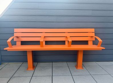 Outdoor Metal Bench Orange brand new