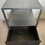 Pomax Home Collection Industrial Style Metal Designer Side Bedside Table Locker Drawer Image 2
