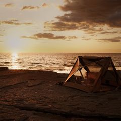 Quick Pitch Canvas Tent 360 panoramic view Sets Up In One Minute