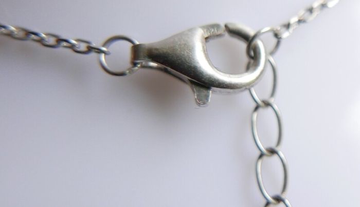 Vintage 925 Sterling Silver Pendant Pearl Necklaces length 18" - 3g
