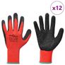 Work Gloves 12 pcs Red and Black 11  XXL Latex Coating Image 2